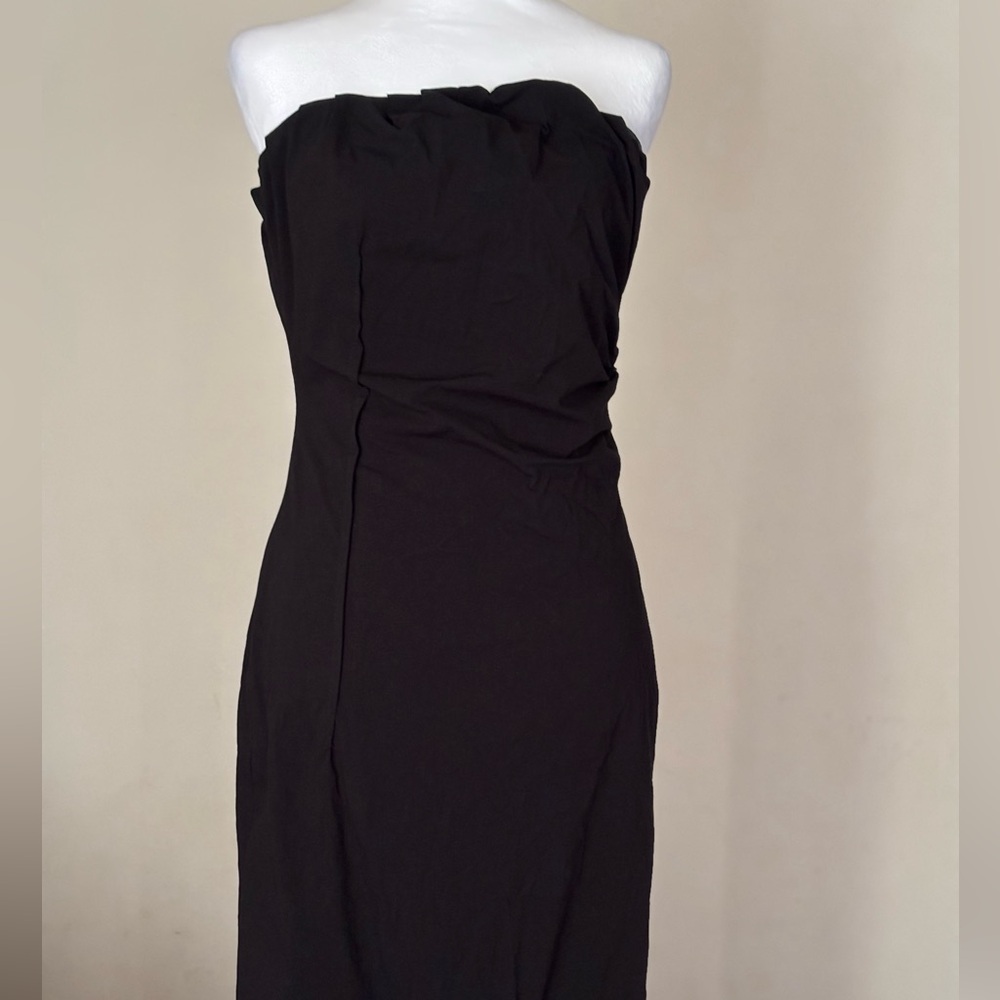 Zara Elegant Strapless Black Maxi Dress Size M